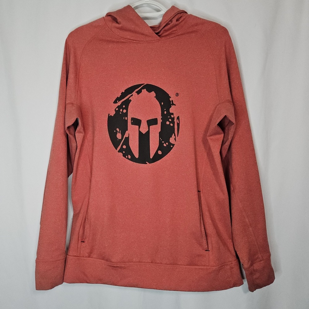 Spartan Race Hoodie Womens M Coral Heather Pullover‎ Gym Athleisure Training